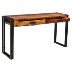 Solid Sheesham Wood 60" Console Table with Metal Legs - Timbergirl -Console Tables Sales unnamed file 4356