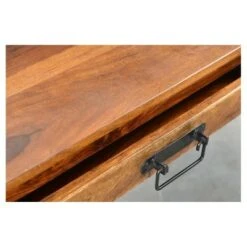 Solid Sheesham Wood 60" Console Table with Metal Legs - Timbergirl -Console Tables Sales unnamed file 4357