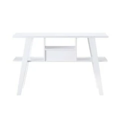 Ossy 4 Shelf Console Table with 1 Drawer White - miBasics 12 Ossy 4 Shelf Console Table with 1 Drawer White - miBasics -Console Tables Sales unnamed file 4382
