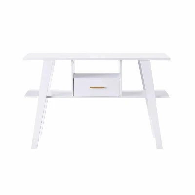 Ossy 4 Shelf Console Table with 1 Drawer White - miBasics 6 Ossy 4 Shelf Console Table with 1 Drawer White - miBasics - Image 4