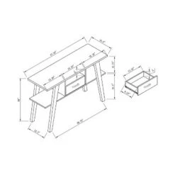 Ossy 4 Shelf Console Table with 1 Drawer White - miBasics 17 Ossy 4 Shelf Console Table with 1 Drawer White - miBasics -Console Tables Sales unnamed file 4387