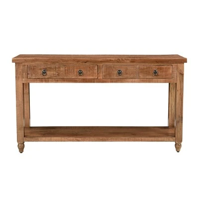 Bennet 2 Drawer Console Table Natural Brown - Treasure Trove Accents 3 Bennet 2 Drawer Console Table Natural Brown - Treasure Trove Accents