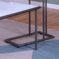 Inlissa 2 Open Shelf Console Table Gun Metal/White High Gloss - miBasics -Console Tables Sales unnamed file 4471