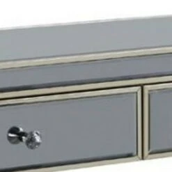 Mirrored Console Table with 2 Drawers and Acrylic Knobs Gray - Benzara 6 Mirrored Console Table with 2 Drawers and Acrylic Knobs Gray - Benzara -Console Tables Sales unnamed file 4480