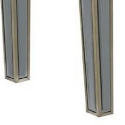 Mirrored Console Table with 2 Drawers and Acrylic Knobs Gray - Benzara 5 Mirrored Console Table with 2 Drawers and Acrylic Knobs Gray - Benzara - Image 3
