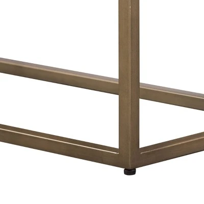 Faye Console Table with Shelf Rustic Brown/Antiqued Brass - Armen Living 6 Faye Console Table with Shelf Rustic Brown/Antiqued Brass - Armen Living - Image 4