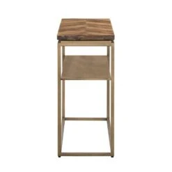 Faye Console Table with Shelf Rustic Brown/Antiqued Brass - Armen Living 17 Faye Console Table with Shelf Rustic Brown/Antiqued Brass - Armen Living -Console Tables Sales unnamed file 4497