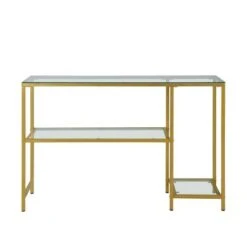 Carolina Chair & Table Rayna Console Table with Shelves Gold - Carolina Chair & Table