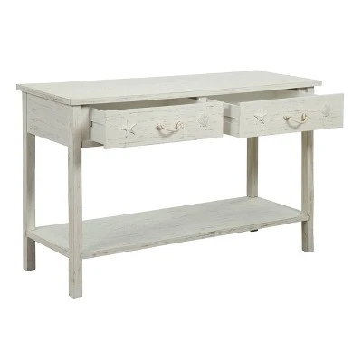 Highland Coast 2 Drawer Console Table White Rub - Treasure Trove Accents 4 Highland Coast 2 Drawer Console Table White Rub - Treasure Trove Accents - Image 2