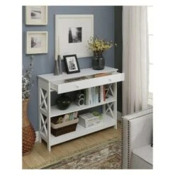Oxford 1 Drawer Console Table White - Breighton Home