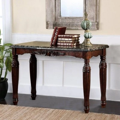 Traditional Style Sofa Table Espresso - Benzara 6 Traditional Style Sofa Table Espresso - Benzara - Image 4