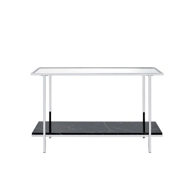 Angwin Console Table Mirrored Faux Marble/Chrome - Acme Furniture 3 Angwin Console Table Mirrored Faux Marble/Chrome - Acme Furniture