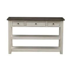 Borden Three Drawer Console Table Ivory - Treasure Trove Accents