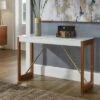 Luna Two Toned High Gloss Finish Sofa Table White/Walnut - Inspire Q -Console Tables Sales unnamed file 4587