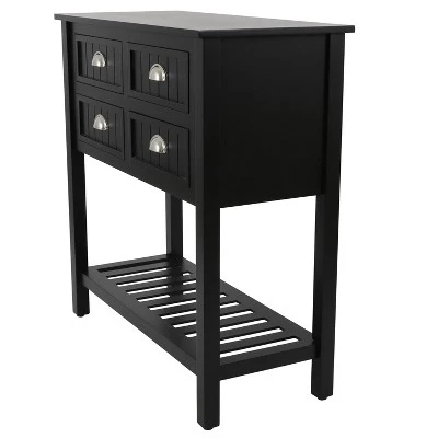 Decor Therapy Bailey Bead Board 4 Drawer Console Table - Décor Therapy Red 3 Decor Therapy Bailey Bead Board 4 Drawer Console Table - Décor Therapy Red