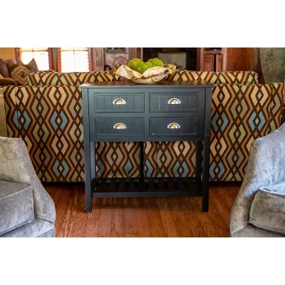 Decor Therapy Bailey Bead Board 4 Drawer Console Table - Décor Therapy Red 9 Decor Therapy Bailey Bead Board 4 Drawer Console Table - Décor Therapy Red - Image 7