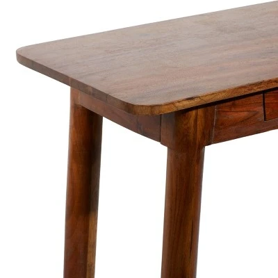 Modern Wood Rectangle Console Table - Olivia & May Brown 5 Modern Wood Rectangle Console Table - Olivia & May Brown - Image 3