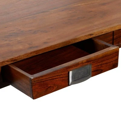 Modern Wood Rectangle Console Table - Olivia & May Brown 6 Modern Wood Rectangle Console Table - Olivia & May Brown - Image 4