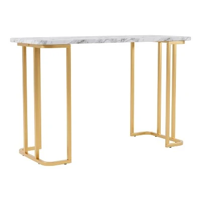 Trillick Faux Marble Top Sofa Table - miBasics Gold/black 4 Trillick Faux Marble Top Sofa Table - miBasics Gold/black - Image 2