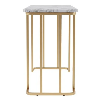 Trillick Faux Marble Top Sofa Table - miBasics Gold/black 5 Trillick Faux Marble Top Sofa Table - miBasics Gold/black - Image 3