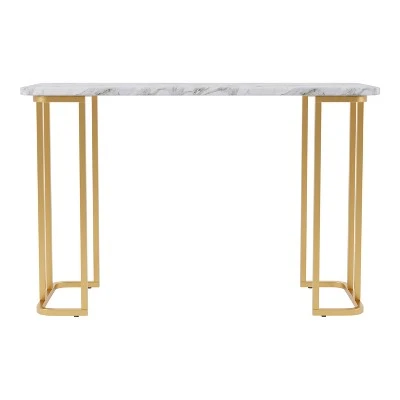 Trillick Faux Marble Top Sofa Table - miBasics Gold/black 10 Trillick Faux Marble Top Sofa Table - miBasics Gold/black - Image 8