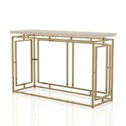Grullen Faux Marble Top Sofa Table - miBasics Champagne