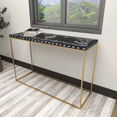 Olivia & May Eclectic Wood Console Table Gold - Olivia & May 14 Olivia & May Eclectic Wood Console Table Gold - Olivia & May - Image 12