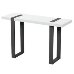 Druse Sofa Table with U-Shaped Legs White/Black - miBasics 10 Druse Sofa Table with U-Shaped Legs White/Black - miBasics -Console Tables Sales unnamed file 4811