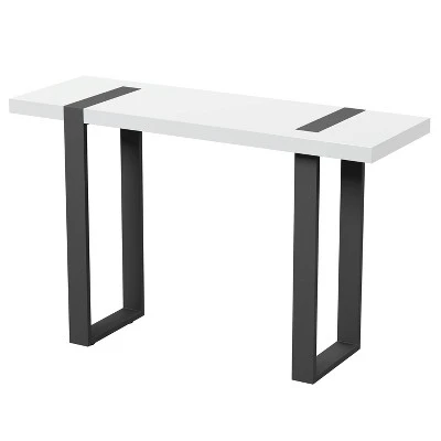 Druse Sofa Table with U-Shaped Legs White/Black - miBasics 5 Druse Sofa Table with U-Shaped Legs White/Black - miBasics - Image 3