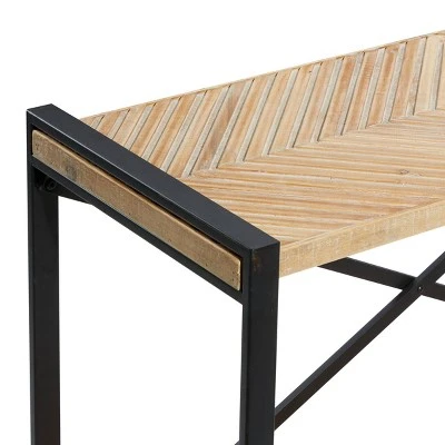 Olivia & May Industrial Wood Console Table Brown - Olivia & May 4 Olivia & May Industrial Wood Console Table Brown - Olivia & May - Image 2