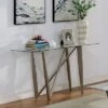 Escalon Sofa Table with Glass Top Champagne - miBasics -Console Tables Sales unnamed file 4840