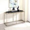Denban Faux Marble Sofa Table - miBasics White Marble/champagne 1 Denban Faux Marble Sofa Table - miBasics White Marble/champagne -Console Tables Sales unnamed file 4843