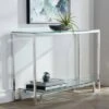 Studio 55D Modern Polished Steel Rectangular Console Table 47 1/2" X 13 3/4" Clear Glass Sliver Living Room House Entryway Balcony -Console Tables Sales unnamed file 4851
