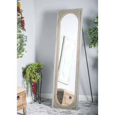 Olivia & May Natural Wood Console Mirror Brown - Olivia & May 3 Olivia & May Natural Wood Console Mirror Brown - Olivia & May