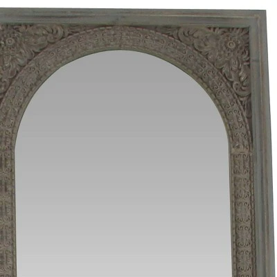 Olivia & May Natural Wood Console Mirror Brown - Olivia & May 4 Olivia & May Natural Wood Console Mirror Brown - Olivia & May - Image 2