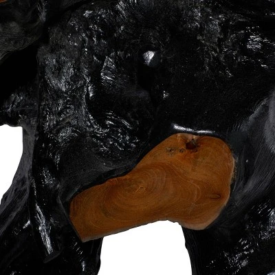 Olivia & May Contemporary Teak Wood Console Table Gold - Olivia & May 5 Olivia & May Contemporary Teak Wood Console Table Gold - Olivia & May - Image 3