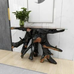 Olivia & May Contemporary Teak Wood Console Table Gold - Olivia & May 32 Olivia & May Contemporary Teak Wood Console Table Gold - Olivia & May -Console Tables Sales unnamed file 4891