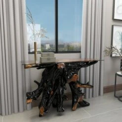 Olivia & May Contemporary Teak Wood Console Table Gold - Olivia & May 33 Olivia & May Contemporary Teak Wood Console Table Gold - Olivia & May -Console Tables Sales unnamed file 4892