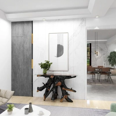 Olivia & May Contemporary Teak Wood Console Table Gold - Olivia & May 19 Olivia & May Contemporary Teak Wood Console Table Gold - Olivia & May - Image 17