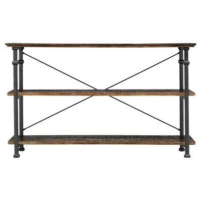 Ronay Rustic Industrial Console Table - Inspire Q® Brown 3 Ronay Rustic Industrial Console Table - Inspire Q® Brown
