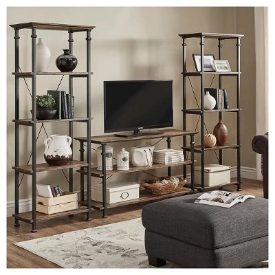 Ronay Rustic Industrial Console Table - Inspire Q® Brown 7 Ronay Rustic Industrial Console Table - Inspire Q® Brown - Image 5