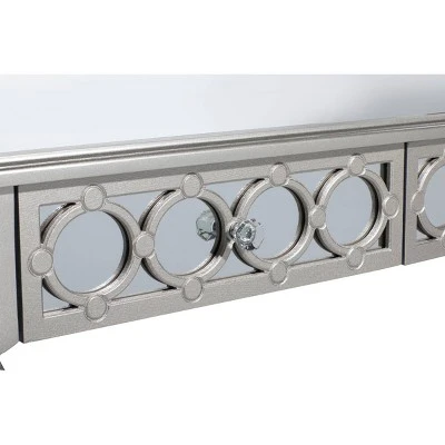 Olivia & May Set of 3 Glam Mirrored Wood Console Tables Silver - Olivia & May 8 Olivia & May Set of 3 Glam Mirrored Wood Console Tables Silver - Olivia & May - Image 6
