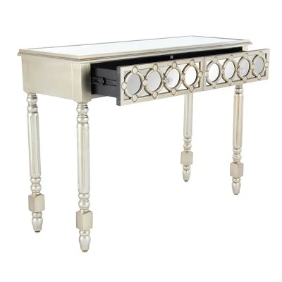 Olivia & May Set of 3 Glam Mirrored Wood Console Tables Silver - Olivia & May 14 Olivia & May Set of 3 Glam Mirrored Wood Console Tables Silver - Olivia & May - Image 12