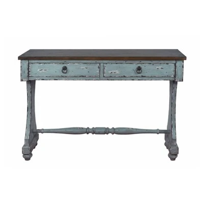 Distressed Two-Tone Entryway Console Table River Blue - HomeFare 4 Distressed Two-Tone Entryway Console Table River Blue - HomeFare - Image 2