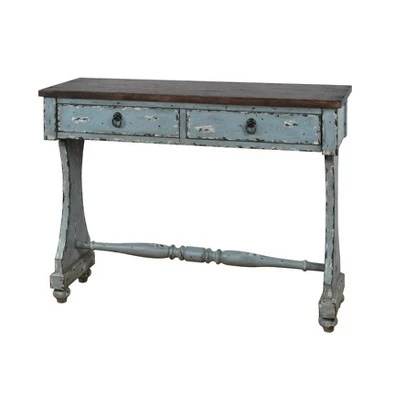 Distressed Two-Tone Entryway Console Table River Blue - HomeFare 5 Distressed Two-Tone Entryway Console Table River Blue - HomeFare - Image 3