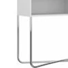 Wooden Console Table with 2 Open Compartments and Metal Frame White/Chrome - The Urban Port