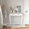 HOMCOM Entryway Console Table with 2 Convenient Storage Drawers Tabletop for Display and Vintage Design White 2 HOMCOM Entryway Console Table with 2 Convenient Storage Drawers Tabletop for Display and Vintage Design White -Console Tables Sales unnamed file 4999