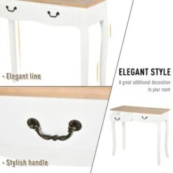 HOMCOM Entryway Console Table with 2 Convenient Storage Drawers Tabletop for Display and Vintage Design White 12 HOMCOM Entryway Console Table with 2 Convenient Storage Drawers Tabletop for Display and Vintage Design White -Console Tables Sales unnamed file 5003