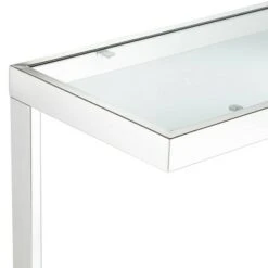 Studio 55D Modern Chrome Rectangular Console Table 39 1/2" x 13 3/4" Clear Glass Silver for Living Room Home House Entryway Office 8 Studio 55D Modern Chrome Rectangular Console Table 39 1/2" x 13 3/4" Clear Glass Silver for Living Room Home House Entryway Office -Console Tables Sales unnamed file 5006