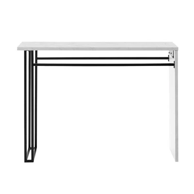 Taki Modern Asymmetrical Waterfall Entry Table - Saracina Home Faux White Marble 4 Taki Modern Asymmetrical Waterfall Entry Table - Saracina Home Faux White Marble - Image 2